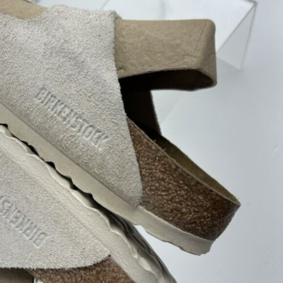 Birkenstock Arizona Womens Sz 36 US 5-5.5 NARROW Antique White Suede Sandals - Picture 13 of 16